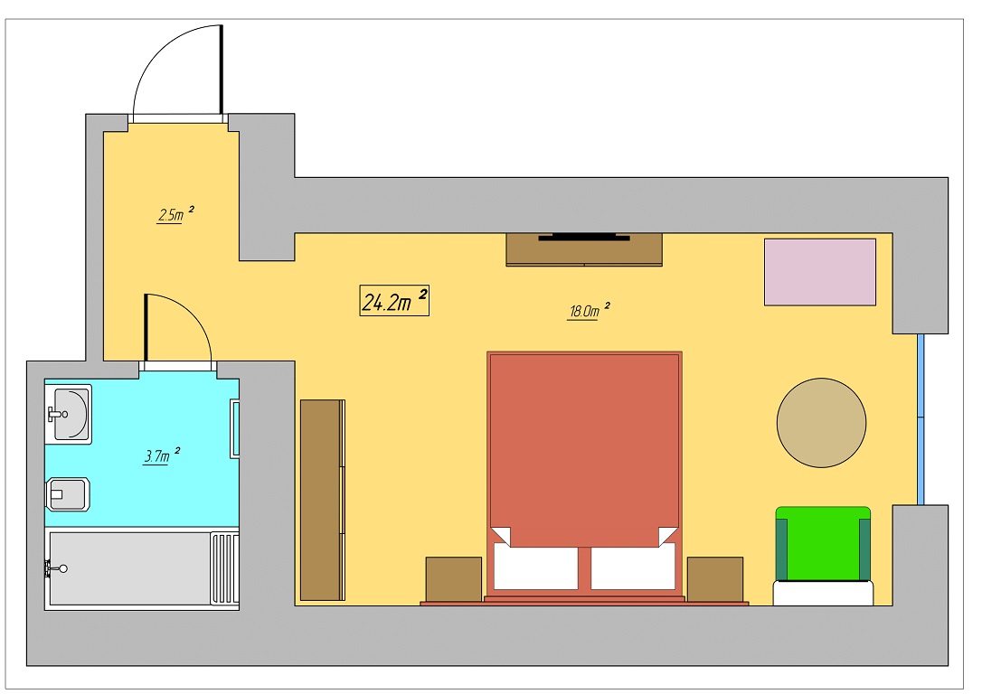 Однокомнатная квартира посуточно, Бассейная 23, Киев - KV931 | Partner  Guest House