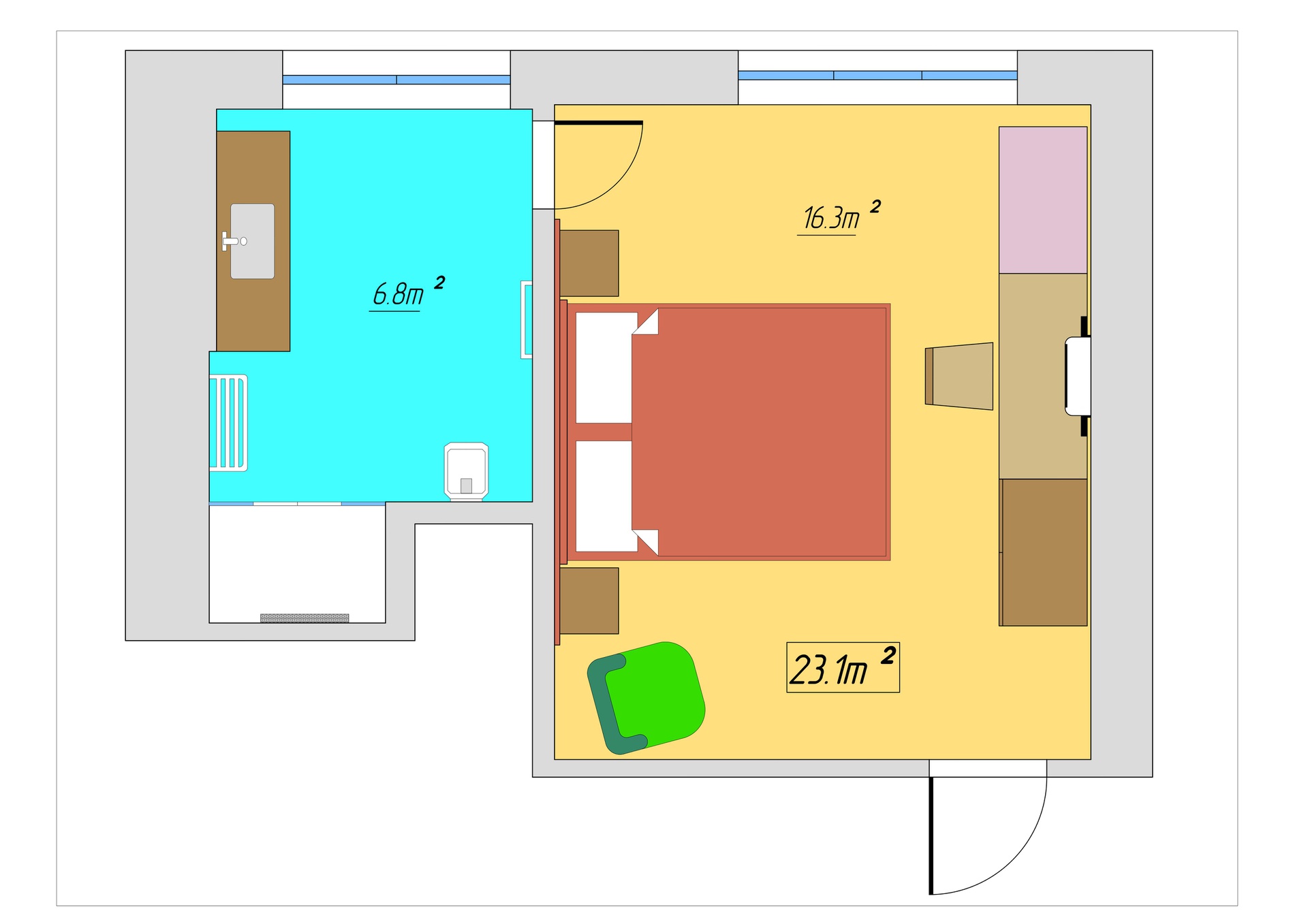 Однокомнатная квартира посуточно, Бассейная 19, Киев - KV772 | Partner  Guest House